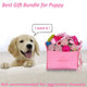 Beiker pink puppy gift bundle for small dogs with teething rings and cotton rope balls