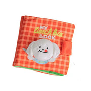 Plaid pet book with cartoon dog on a white background