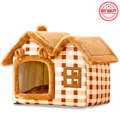Double-Roof Pet House – Washable Tent Bed for Dogs & Cats