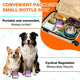 Small 50-count bottle of dog probiotic chews packed inside a travel suitcase alongside pet travel essentials.