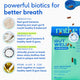 Infographic explaining how prebiotics, probiotics, and postbiotics in Native Pet GutWell break down plaque and tartar in dogs.
