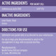 Active and inactive ingredients panel for Purina FortiFlora dog supplement, showing Enterococcus faecium SF68 active culture strain and daily usage directions.