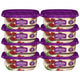 Eight pack of Rachael Ray Nutrish Beef Stroganwoof wet dog food 8 ounce tubs with veggies and rice pasta.