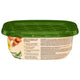 Back panel of Rachael Ray Nutrish Chicken Paw Pie tub displaying ingredients list and calorie content.