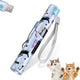 Cute blue cat pattern rechargeable laser pointer featuring a digital LED battery display screen and flashlight mode