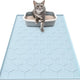 Light blue waterproof silicone cat litter mat under litter box
