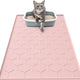 Soft pink silicone cat litter mat with textured litter trapping pattern