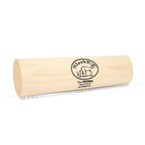 Horizontal view of the 10 inch Large SleekEZ grooming tool designed for horses and large dogs.
