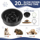 Black slow feeder dog bowl designed to increase eating time and prevent obesity and choking
