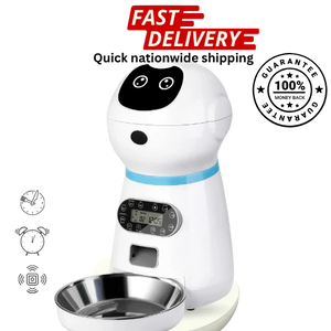 Smart Cat Feeder with Stainless Steel Bowl – Automatic Food Dispenser
