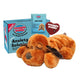 Snuggle Puppy anxiety solution kit featuring a golden brown plush dog behavioral aid for medium breed puppies.