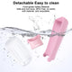Washable, detachable BPA-free plastic parts of pink pet water dispenser underwater