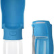 Indigo blue Soicta 12 oz portable pet water bottle open and folded