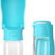 Lake blue Soicta 12 oz portable pet water dispenser open and folded