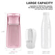 Size comparison chart showing 550ml capacity of Soicta portable dog water bottle