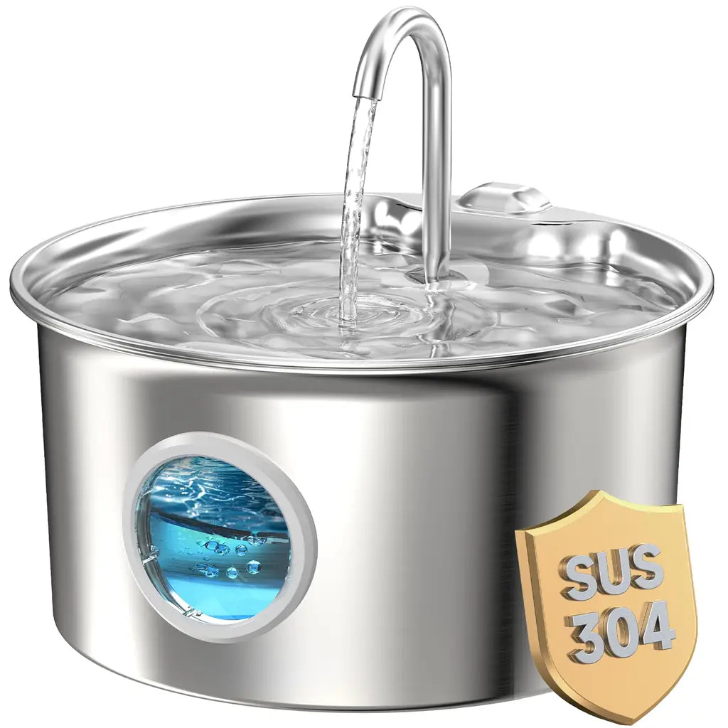 ATMZIQXR Stainless Steel Cat Water Fountain 88oz LED Indicator