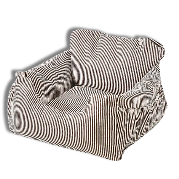 Striped pet bed on a white background