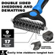 A high-quality product hero shot of the SWIHAUK brand blue and black pet grooming brush on a white background.