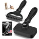 A professional Grey and black SWIHAUK pet grooming brush featuring a comfortable non-slip handle and retractable bristles.