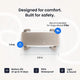 Infographic highlighting Tractive GPS tracker specs: 1.4 oz weight, 2.8 inches length, 14-day battery life, 100% waterproof, and light and sound feature.