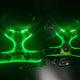 Two green dog harnesses with 'upgraded version' and 'standard version' text.