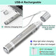 USB-A direct charging demonstration for stainless steel laser pointer pen showing 20-minute quick charge feature