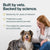 Female veterinarian with a dog highlighting 10 plus years of science-backed dog food research.