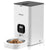Voluas automatic pet feeder in solid opaque white with a full bowl of dry pet food.
