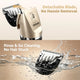 Demonstration of the detachable and washable ceramic blade assembly of the GOOAD pet trimmer being rinsed under water.