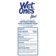 Back label details showing the drug facts, active ingredients, and directions for Wet Ones for Pets antibacterial paw foam with aloe vera.