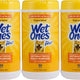 Value pack of three Wet Ones for Pets antibacterial multi purpose wipes 50 count canisters