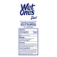 Rear view label of Wet Ones for pets showcasing drug facts directions and inactive ingredients