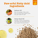 Ingredient graphic for Zesty Paws Hemp Elements showcasing Salmon Oil with omega-3 fatty acids and Hemp Seed Oil containing stearidonic acid.
