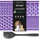 Zonopy 4-texture calming dog licking mat with suction cups in purple.