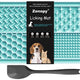 Zonopy 4-quadrant silicone dog licking mat in turquoise blue with an included black spreading spatula.