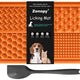 Zonopy 4-quadrant textured silicone dog lick pad in vibrant orange with a black spatula.